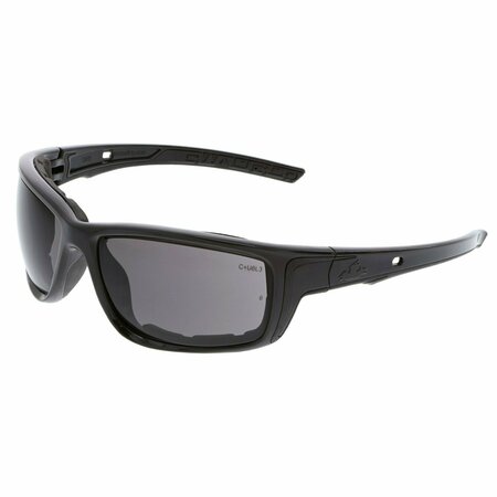 MCR SAFETY Glasses, Swagger SR5 Charcoal Frame, Gray MAX6, 12PK SR512PF